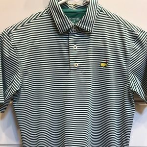 Boys Masters Golf Shirt green and white